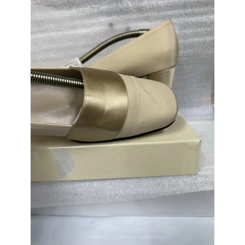 Anne Klein Champagne 2in Cream Heel A552705 Retail 165‎ Vintage Size 10 N Party